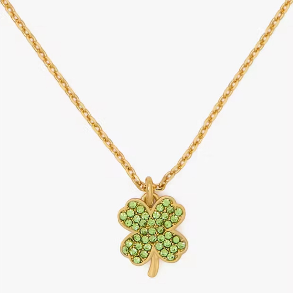 Kate Spade Lucky Charm Pavé Clover Pendant NWT